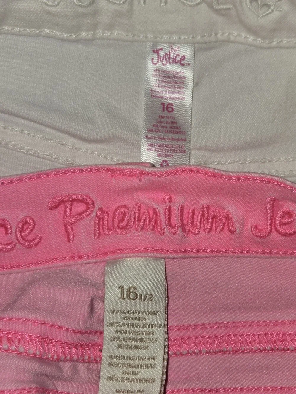 Justice Shorts Bundle Girls Youth Size 16 Pink, White